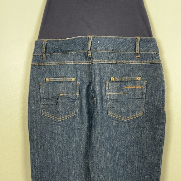 Mummy Long Legs Matenity Jeans womens 14/16 Wide Leg 7 Pockets Blue Pants - Picture 7 of 10